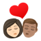 Kiss- Woman- Man- Light Skin Tone- Medium Skin Tone emoji on Emojione
